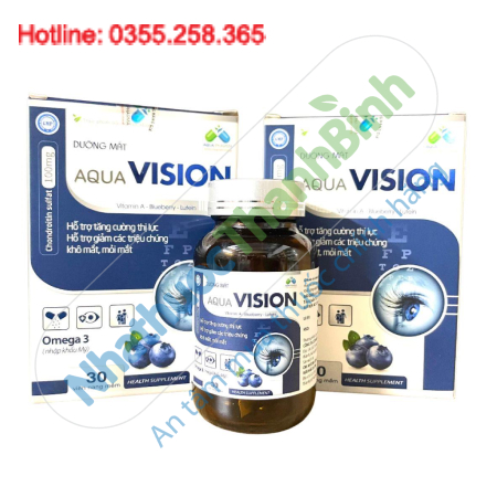 Dưỡng Mắt Aqua Vision Hỗ trợ tăng cường thị lực, giảm khô mắt, mỏi mắt và bảo vệ đôi mắt mỗi ngày