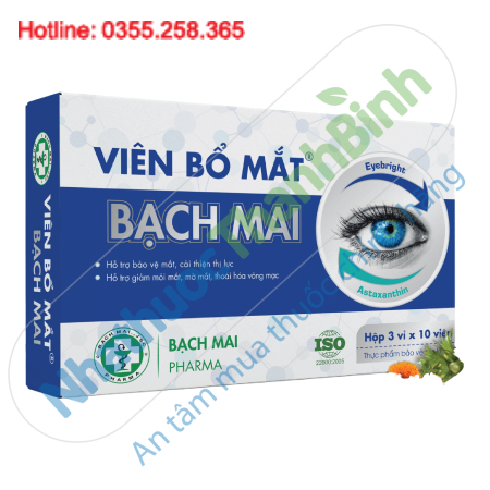 Viên Bổ Mắt Bạch Mai Hỗ Trợ Bảo Vệ Mắt, Cải Thiện Thị Lực, Giảm Mỏi Mắt Hiệu Quả