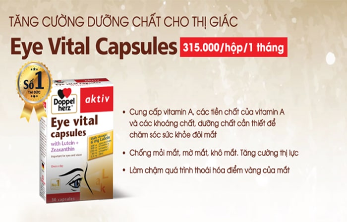 Sản phẩm giúp giảm khô mỏi mắt, bổ sung dưỡng chất giúp mắt luôn sáng khỏe