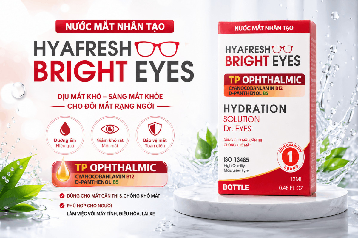 Nước mắt nhân tạo Hyafresh Bright Eyes giúp giảm khô mắt mỏi mắt