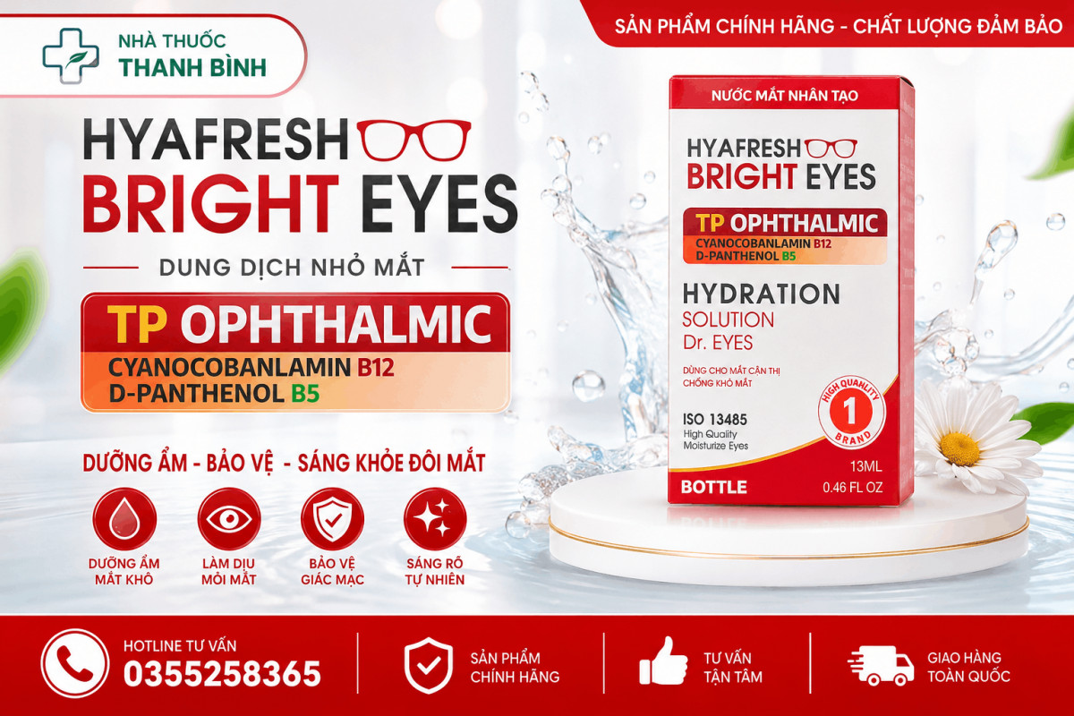 Mua nước mắt nhân tạo Hyafresh Bright Eyes chính hãng tại Nhà thuốc Thanh Bình