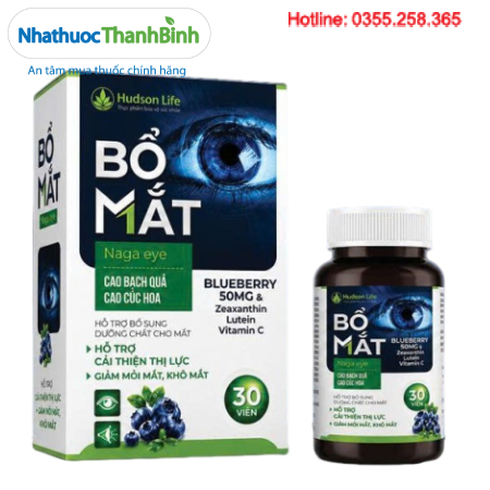 Bổ Mắt Naga Eye Hudson Life Bổ Sung Dưỡng Chất Cho Mắt, Hỗ Trợ Cải Thiện Thị Lực