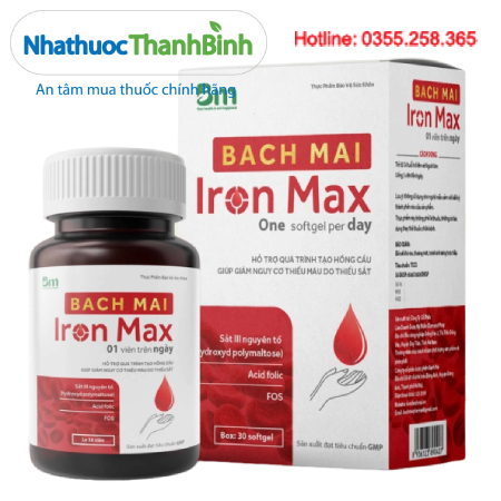 Bach Mai Iron Max – Bổ Sung Sắt, Acid Folic Hỗ Trợ Tạo Hồng Cầu, Giảm Nguy Cơ Thiếu Máu