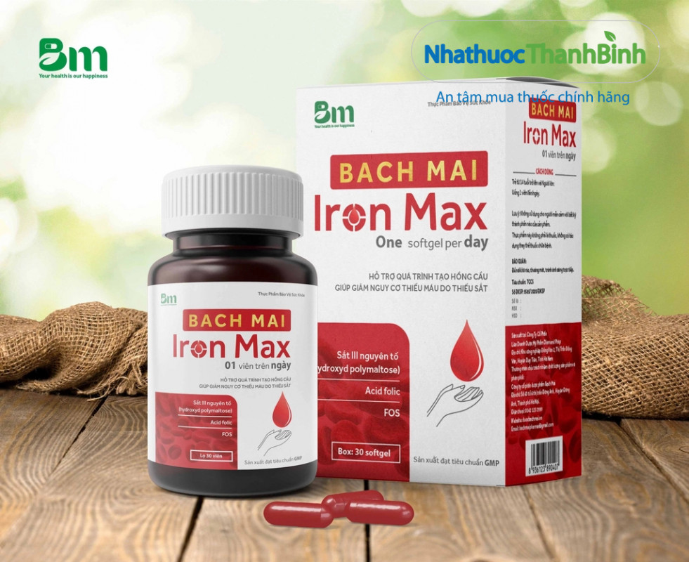Bach Mai Iron Max bổ sung sắt và acid folic hỗ trợ tạo hồng cầu