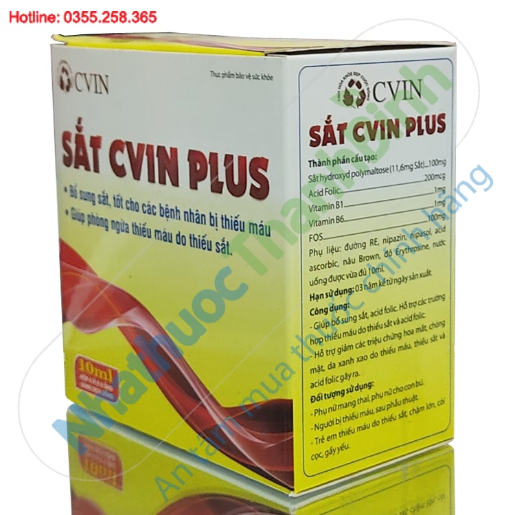 Sắt Cvin Plus hộp 4 vỉ x 5 ống 10ml