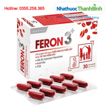 Feron 3+ hỗ trợ giảm tình trạng thiếu máu do thiếu sắt giúp tái tạo hồng cầu