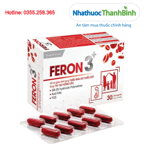 Feron 3+ bổ sung sắt và acid folic hỗ trợ tái tạo hồng cầu
