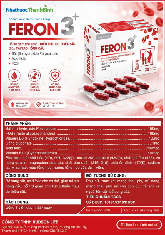 Feron 3+ dành cho phụ nữ mang thai, phụ nữ cho con bú và người có nhu cầu bổ sung sắt
