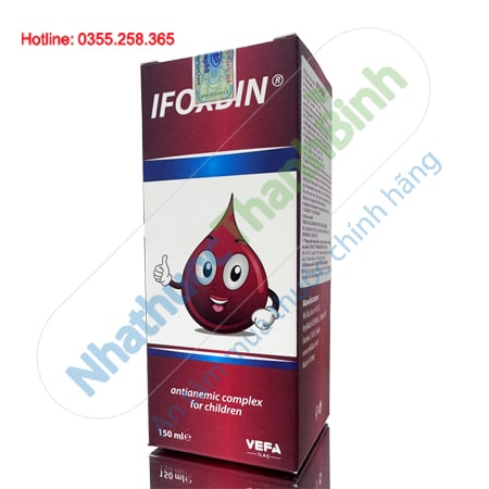 ifoxbin chai 150ml bổ sung sắt axit folic hỗ trợ các trường hợp thiếu máu do thiếu sắt