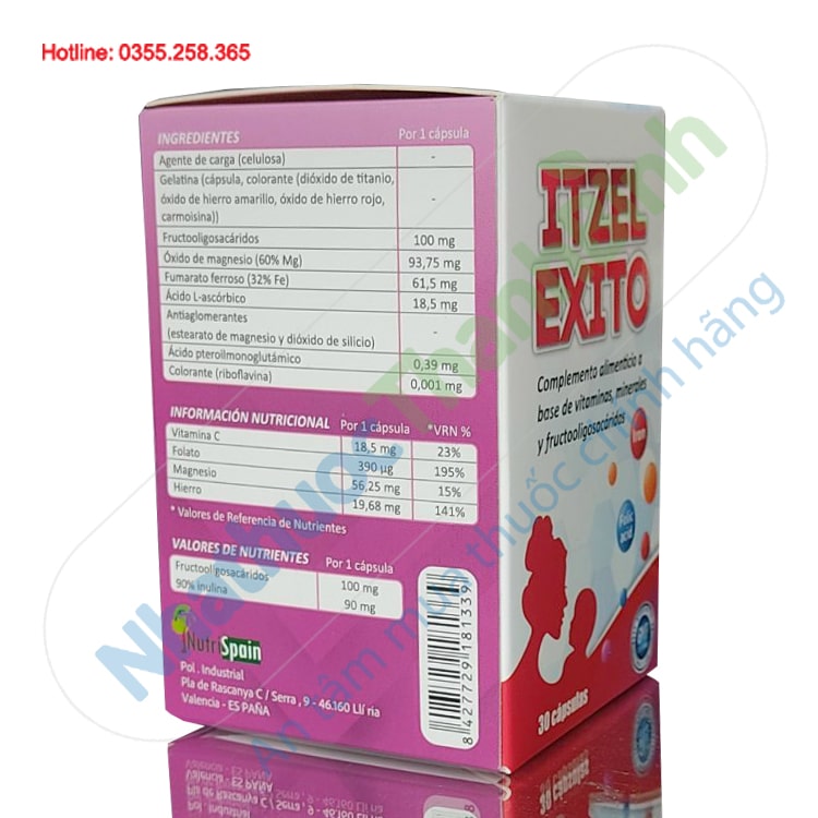 Itzel Exito hộp 30 viên hỗ trợ điều trị thiếu máu do thiếu sắt