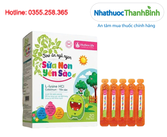 Siro Ăn Ngủ Ngon Sữa Non Yến Sào Hudson Life hỗ trợ trẻ biếng ăn, ăn ngủ ngon và bồi bổ sức khỏe