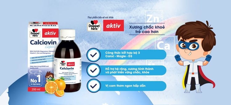 Kinder Calciovin Liquid vị thơm ngon dễ uống dùng được cho cả trẻ em và người trưởng thành