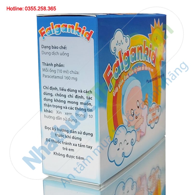 Thuốc Falgankid chứa Paracetamol 160mg/10ml hộp 20 ống
