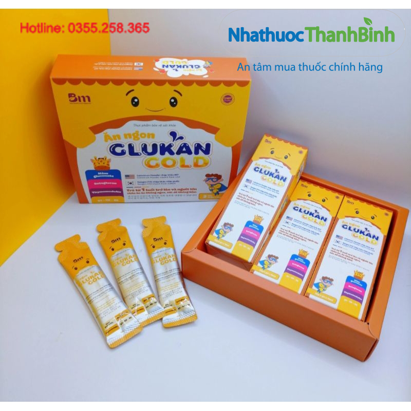 Glukan Gold hỗ trợ giúp bé ăn ngon tăng hấp thu và hỗ trợ miễn dịch
