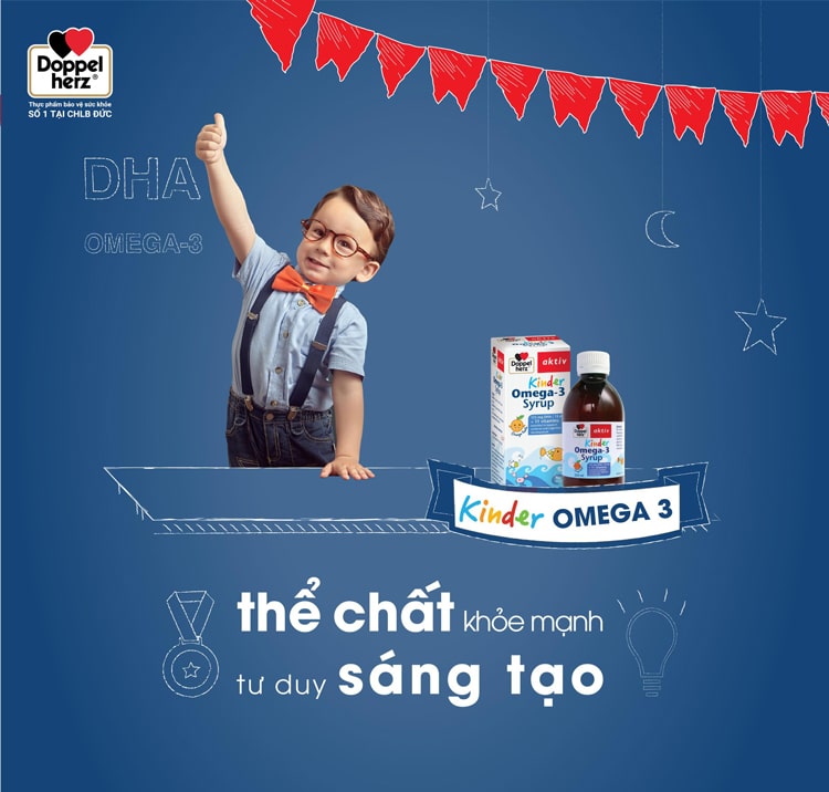 Kinder Omega 3 Syrup giúp bé phát triển trí tuệ tối ưu