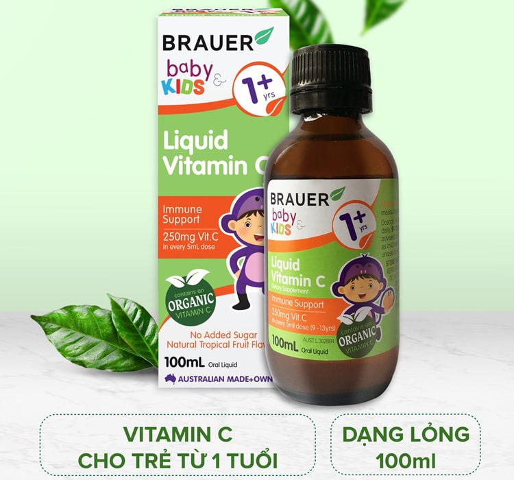 Siro Brauer Baby Kids Liquid Vitamin C lọ 100ml nhập khẩu Úc