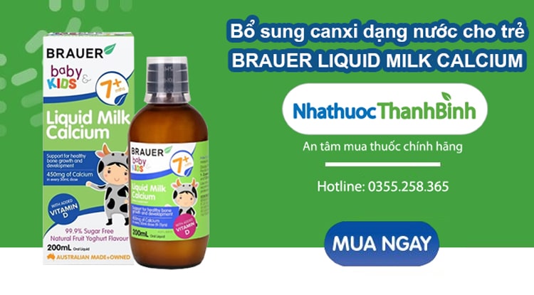 Mua Brauer Liquid Milk Calcium chính hãng tại Nhà thuốc Thanh Bình