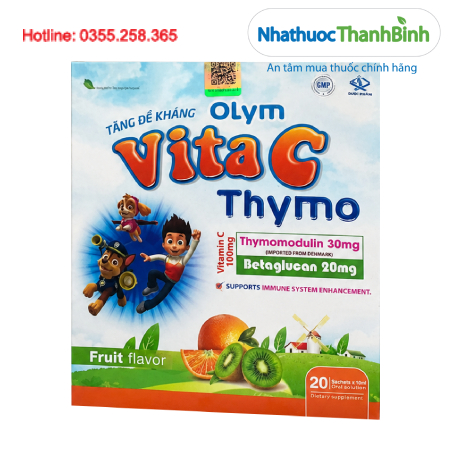 Olym Vita C Thymo Bổ sung Vitamin C & Thymomodulin hỗ trợ tăng cường sức đề kháng, nâng cao miễn dịch