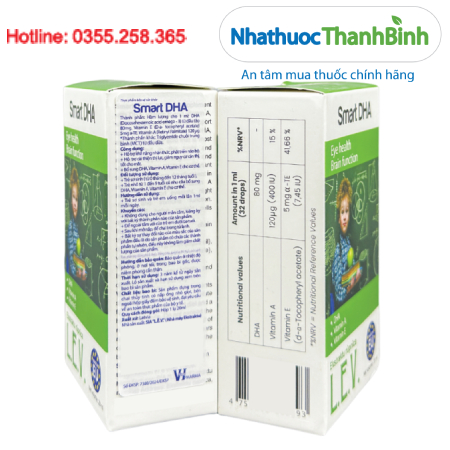 Smart DHA 20ml L.E.V hỗ trợ phát triển não bộ cải thiện thị lực cho trẻ