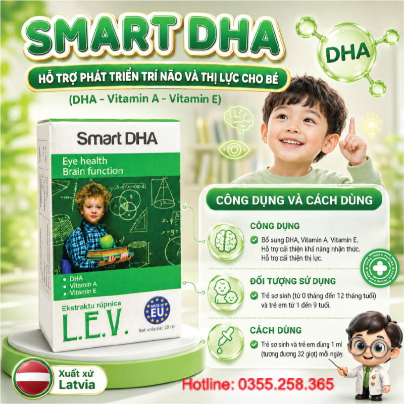 Trẻ sơ sinh và trẻ nhỏ có nhu cầu bổ sung DHA có thể sử dụng Smart DHA theo hướng dẫn