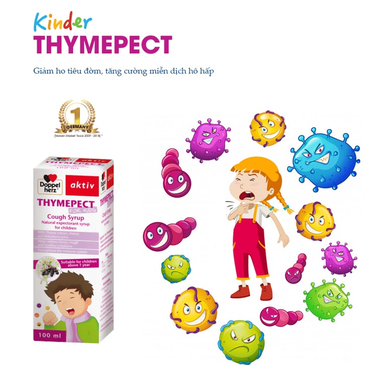 Siro ho cho trẻ Kinder Thymepect Doppelherz Aktiv 100ml