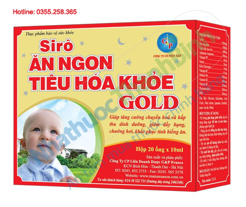 Siro ăn ngon tiêu hóa khỏe Gold giúp tăng sức đề kháng giảm tình trạng biếng ăn cho trẻ