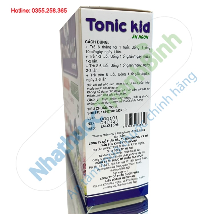 Tonic Kid sử dụng cho trẻ biếng ăn chậm lớn hay ốm vặt sức đề kháng kém