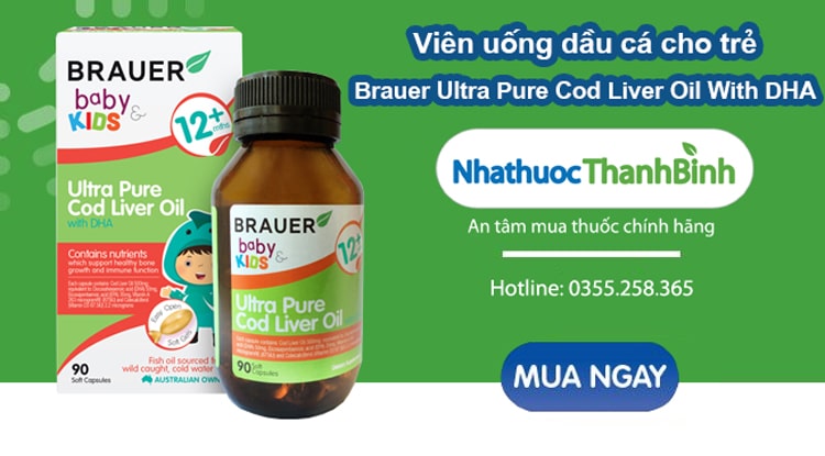 Mua Brauer Ultra Pure Cod Liver Oil with DHA chính hãng tại Nhà thuốc Thanh Bình