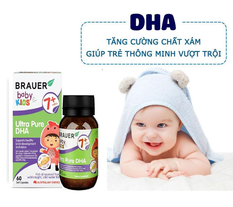 Brauer Baby Kids Ultra Pure DHA hỗ trợ phát triển trí não cho bé