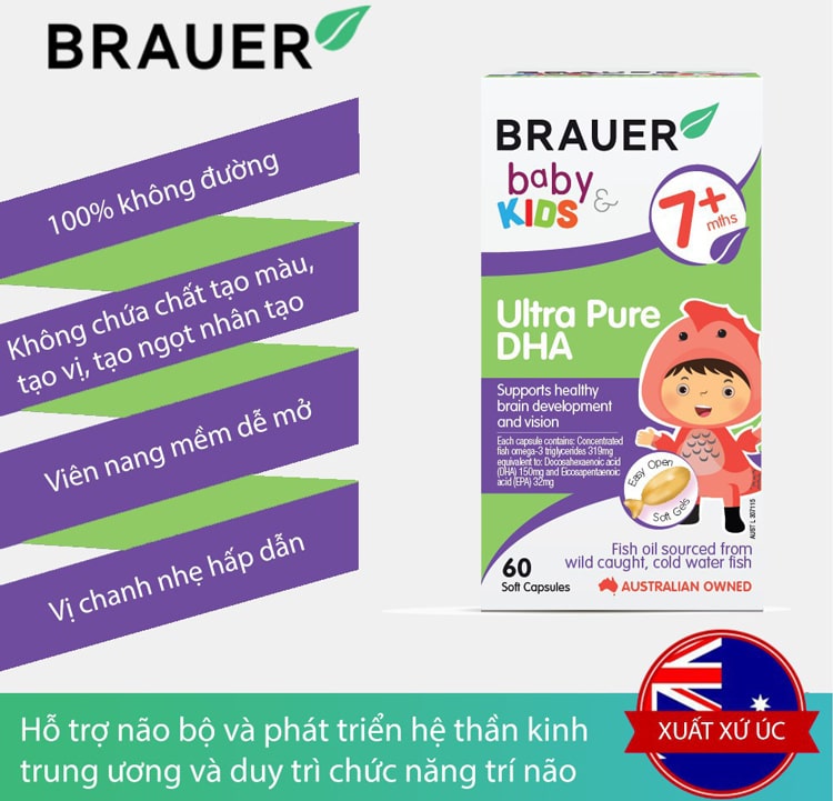 Brauer Baby Kids Ultra Pure DHA có nhiều ưu điểm vượt trội