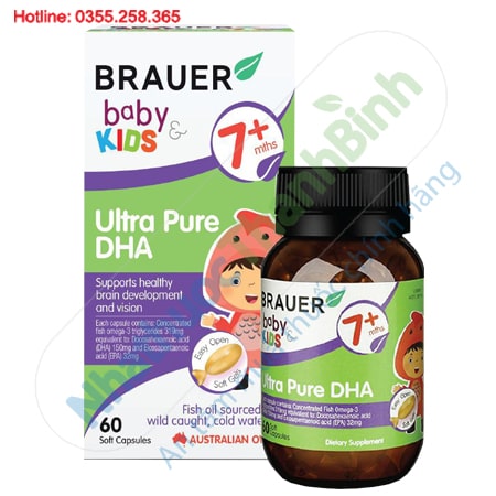 Brauer Baby Kids Ultra Pure DHA hỗ trợ phát triển não bộ cho trẻ