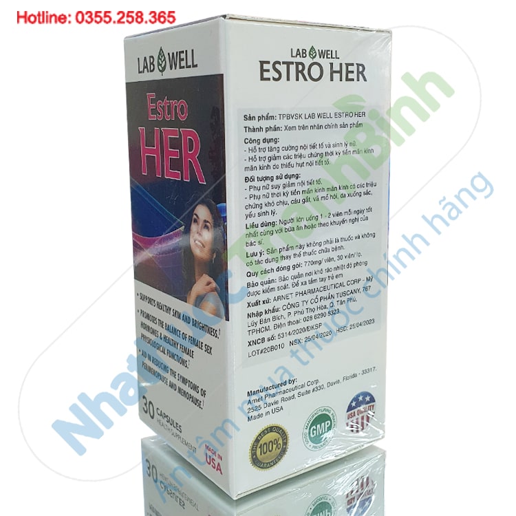 Viên uống tăng cường nội tiết tố nữ Lab Well Estro Her