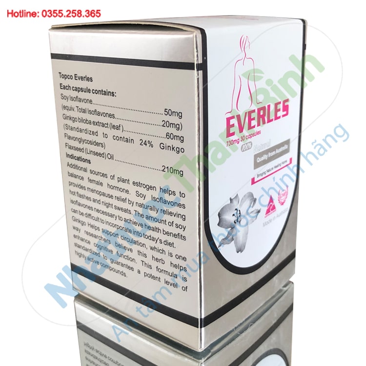 Everles chứa các thành phần tư nhiên tốt cho nội tiết tố nữ