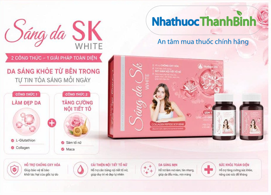 Sáng da SK White dành cho phụ nữ có nhu cầu chăm sóc da, giảm nám sạm và dấu hiệu lão hóa