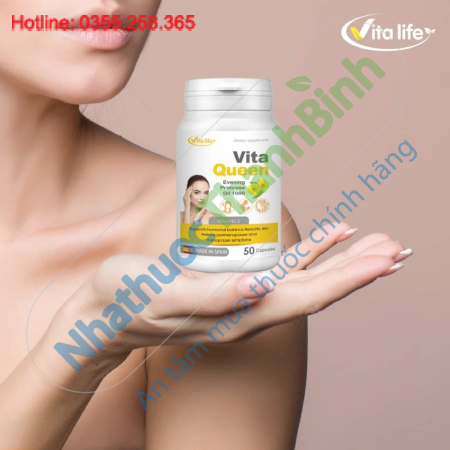Vita Queen Vita Life – Hỗ trợ cân bằng nội tiết tố nữ, giảm bốc hỏa, đẹp da từ dầu hoa anh thảo Tây Ban Nha