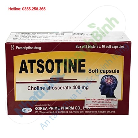 Atsotine Soft Capsule 400mg điều trị đột quỵ hỗ trợ phục hồi não bộ