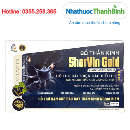 Bổ Thần Kinh Sharvin Gold hỗ trợ hạn chế đau dây thần kinh ngoại biên