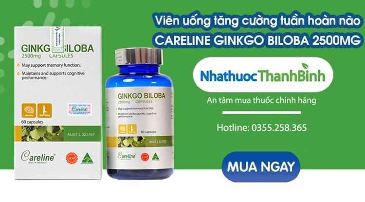 Mua Careline Ginkgo Biloba 2500mg nhập khẩu chính hãng tại Nhà thuốc Thanh Bình