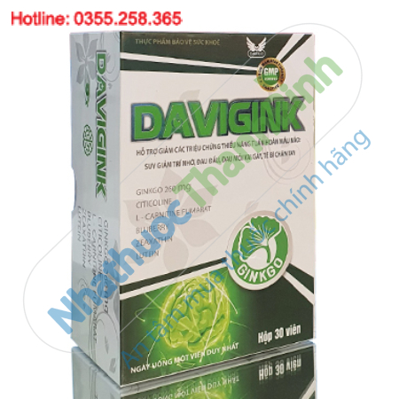 Davigink Hoạt Huyết Dưỡng Não Hỗ Trợ Tăng Cường Tuần Hoàn Máu Não