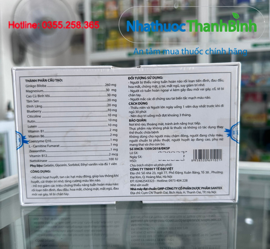 Davigink hỗ trợ giảm triệu chứng của rối loạn tiền đình đau đầu hoa mắt chóng mặt mất ngủ