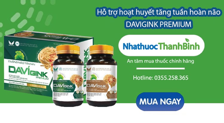Mua dưỡng não tâm an Davigink Premium chính hãng tại Nhà thuốc Thanh Bình