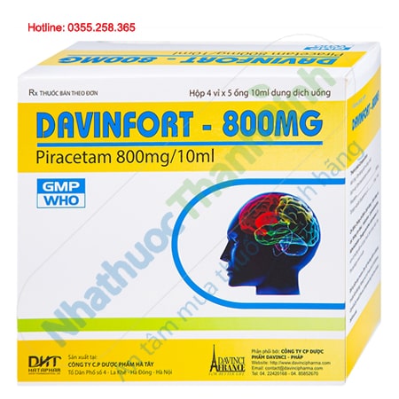 Thuốc Davinfort 800mg điều trị chứng chóng mặt giảm trí nhớ