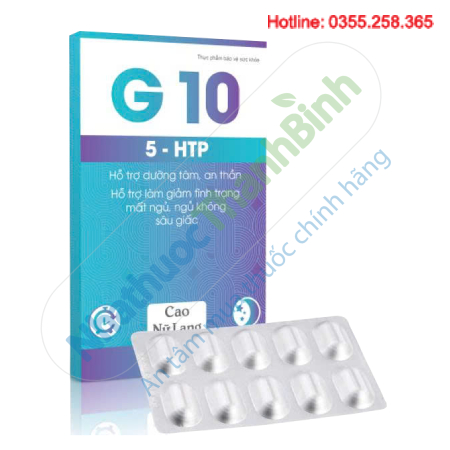 G10 5-HTP viên uống hỗ trợ an thần giúp ngủ ngon và ngủ sâu giấc