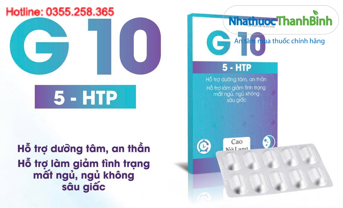 G10 5-HTP Viên uống giúp an thần, ngủ sâu giấc tự nhiên, sản phẩm của Dược phẩm TW Imexco