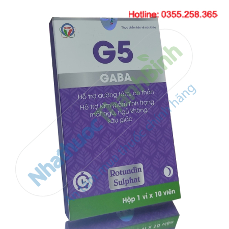 G5 Gaba hỗ trợ dưỡng tâm an thần giúp ngủ ngon giấc