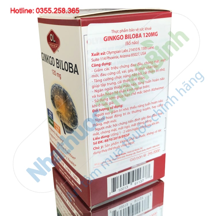 Ginkgo Biloba 120mg Olympian Labs hoạt huyết dưỡng não tăng cường trí nhớ
