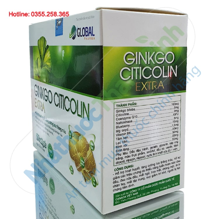 Ginkgo Citicolin Extra hỗ trợ giảm triệu chứng do thiểu năng tuần hoàn não gây ra