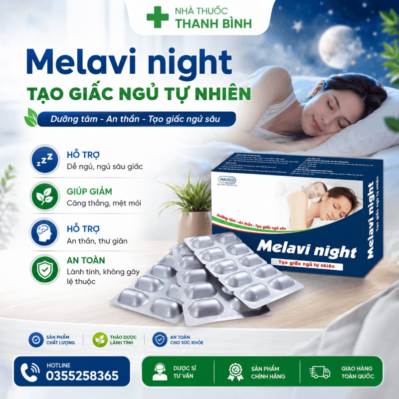 Mua viên uống Melavi Night chính hãng tại Nhà thuốc Thanh Bình