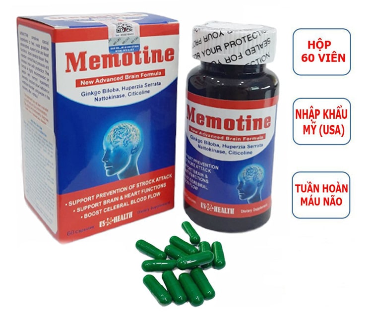 Viên uống Memotine lọ 60 viên nhập khẩu Mỹ