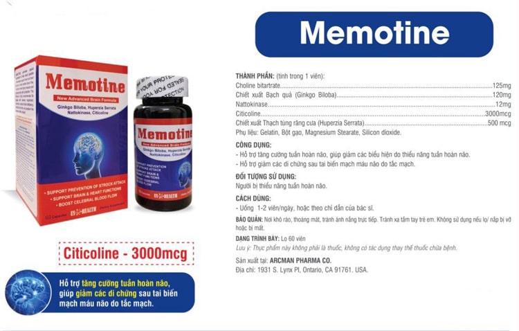 Sản phẩm bổ sung Ginkgo Biloba và Citicoline tốt cho não mang lại hiệu quả nhanh chóng